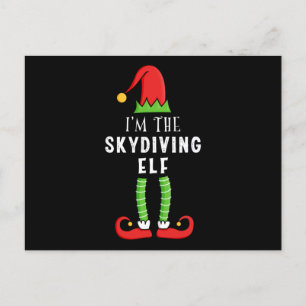 Carte Postale Cadeau de famille jumelé Elf de Skydiving Noël