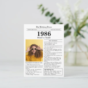 Carte Postale Cadeau de fête de journal de 1986 