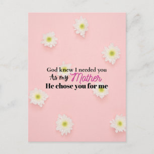 Carte Postale Cadeau de fête des mères chrétien pour maman de fo