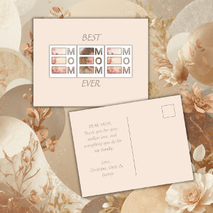 Carte Postale Cadeau de fête des mères grille de 3 photos modern