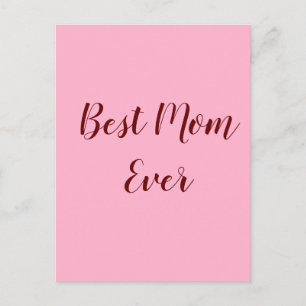 Carte Postale Cadeau de fête des mères rose rouge meilleur maman