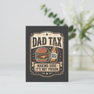 Carte Postale Cadeau de Fête des Pères Unique - Papa Taxe Assure