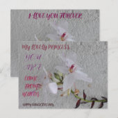 CARTE POSTALE CADEAU DE FLEURS JOURNALIÈRE FILLE (Devant / Derrière)