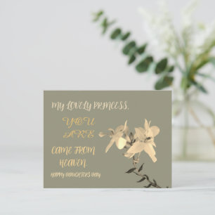 CARTE POSTALE CADEAU DE FLEURS POUR LA FÊTE DES FILLES