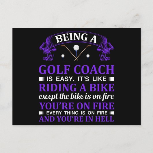 Carte Postale Cadeau de golf Coach (Devant)