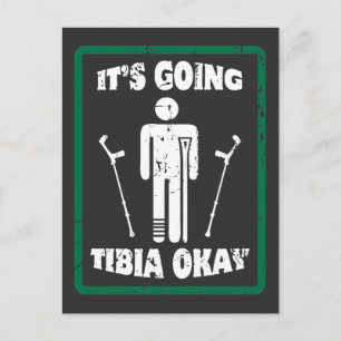 Carte Postale Cadeau de guérison rapide pour tibia de jambe cass