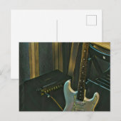Carte Postale cadeau de guitare électrique basse acoustique (Devant / Derrière)