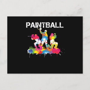Carte Postale Cadeau de joueur de paintball Color Splat Paintbal