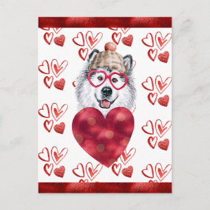 Carte Postale Cadeau de la Saint-Valentin amateur de chien coeur