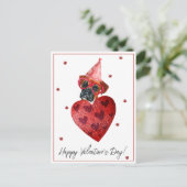 Carte Postale Cadeau de la Saint-Valentin Boxer Chien (Debout devant)