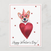 Carte Postale Cadeau de la Saint-Valentin Corgi Chien (Devant)