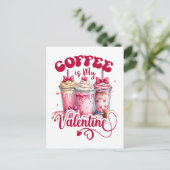 Carte Postale Cadeau de la Saint-Valentin | Le café est mon Vale (Debout devant)