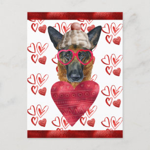 Carte Postale Cadeau de la Saint-Valentin pour amateur de chiens