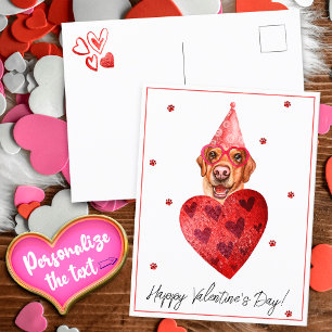 Carte Postale Cadeau de la Saint-Valentin pour chien Labrador ja