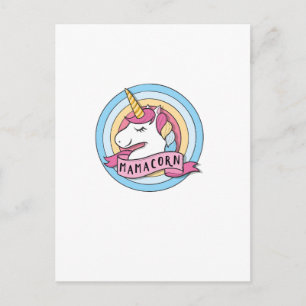 Carte Postale Cadeau de licorne Mamacorn pour femmes pour la fêt