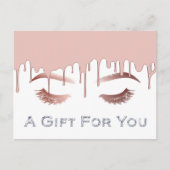 Carte Postale Cadeau de maquillage Rose Gold Certificat cadeau (Devant)