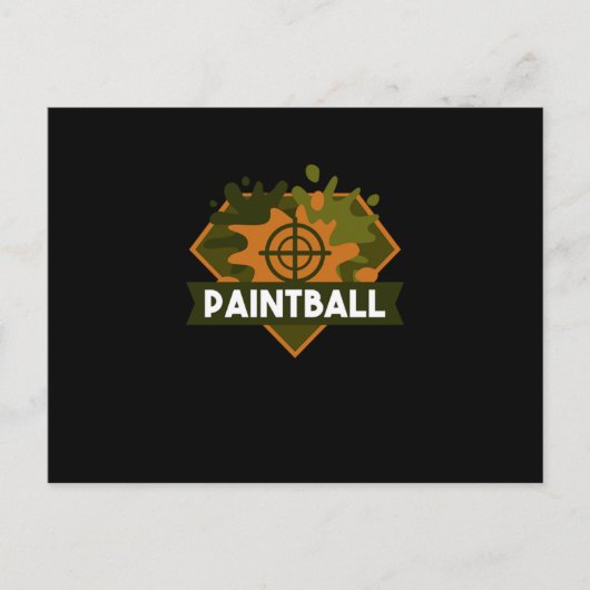 Carte Postale Cadeau de Marqueur de Paintball Militaire Cible (Devant)