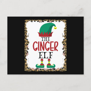Carte Postale Cadeau de Noël de l'elfe de gingembre Leopard