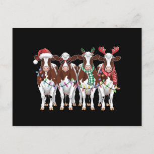 Carte Postale Cadeau de Noël de vache pour amateur de vaches Fer