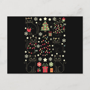 Carte Postale Cadeau de Noël pour amateur de chats pour propriét