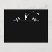 Carte Postale Cadeau de pêche drôle de rythme cardiaque de pêche (Devant)