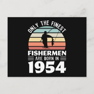 Carte Postale Cadeau de pêche pour les pêcheurs nés en 1954 70e 