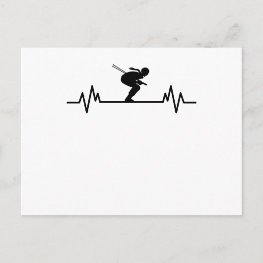 Carte Postale Cadeau de pentes de sports d'hiver Fun Skiing Hear (Devant)