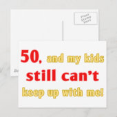 Carte Postale Cadeau de sac de 50 ans (Devant / Derrière)