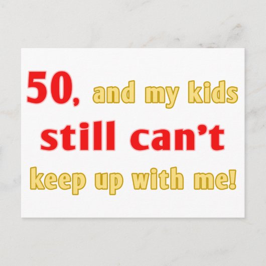 Carte Postale Cadeau de sac de 50 ans (Devant)