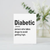 Carte Postale Cadeau de sensibilisation Définition Diabétique de (Debout devant)