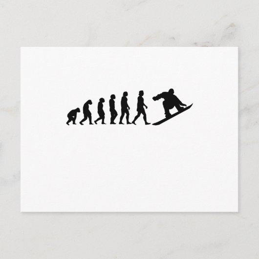 Carte Postale Cadeau de snowboard Évolution du snowboard (Devant)