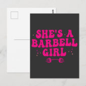 Carte Postale Cadeau de sport de gym Fitness Girl barbeau  (Devant / Derrière)