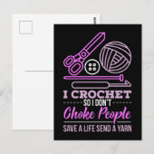 Carte Postale Cadeau de Tricot de crochet (Devant / Derrière)