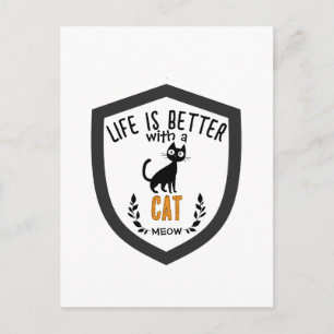 Carte Postale Cadeau de typographie de chat mignon minimaliste p