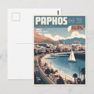 Carte Postale Cadeau de vacances de la ville de Paphos, Chypre