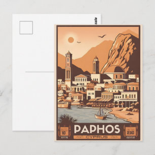 Carte Postale Cadeau de vacances souvenir de la ville de Paphos