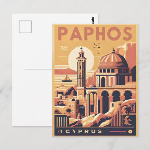 Carte Postale Cadeau de vacances souvenir de la ville de Paphos