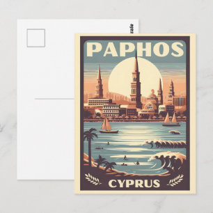 Carte Postale Cadeau de vacances souvenir de la ville de Paphos