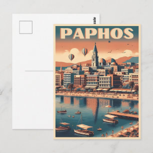 Carte Postale Cadeau de vacances souvenir de la ville de Paphos