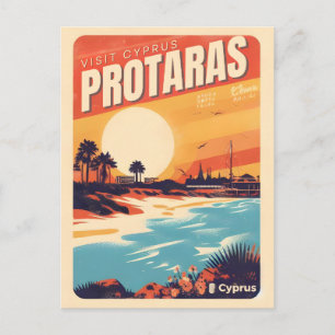 Carte Postale cadeau de vacances vintage Protaras chypre sur la 