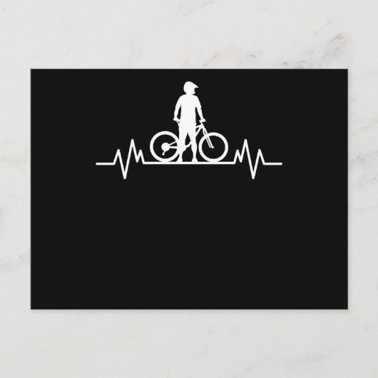 Carte Postale Cadeau de vélo de montagne Heartbeat Mountain Bike (Devant)
