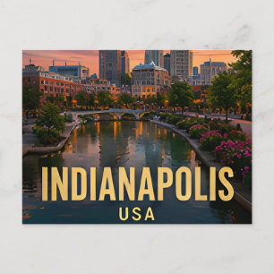 Carte Postale Cadeau de voyage à Indianapolis Indiana Canal