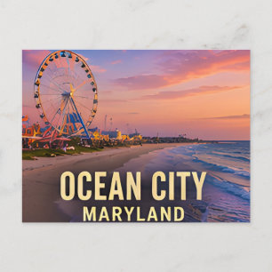 Carte Postale Cadeau de voyage à Ocean City Maryland Beach