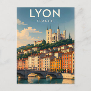 Carte Postale Cadeau de voyage au bord de la rivière Lyon France