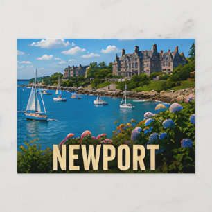 Carte Postale Cadeau de voyage côtier du port de Newport Rhode I