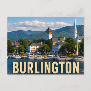 Carte Postale Cadeau de voyage de Burlington Vermont bord de lac