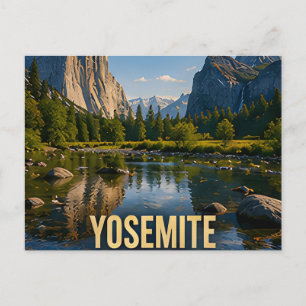 Carte Postale Cadeau de voyage de la vallée montagneuse de Yosem