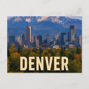 Carte Postale Cadeau de voyage de la ville de montagne de Denver