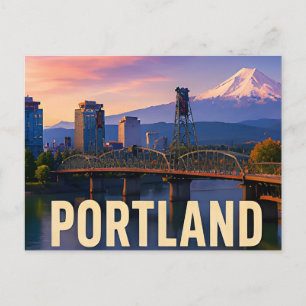 Carte Postale Cadeau de voyage de Portland Oregon paysage Mount