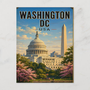 Carte Postale 🟡 Cadeau de voyage de printemps du Capitole de Wa